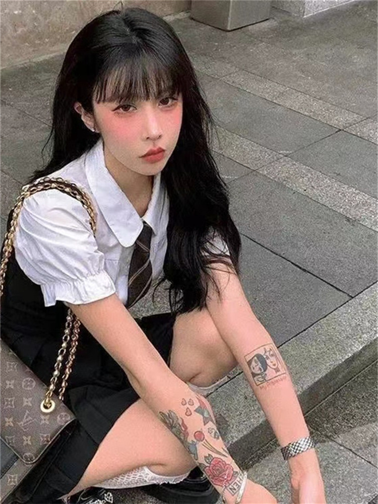 スカート 学園風プリーツジャンパースカート