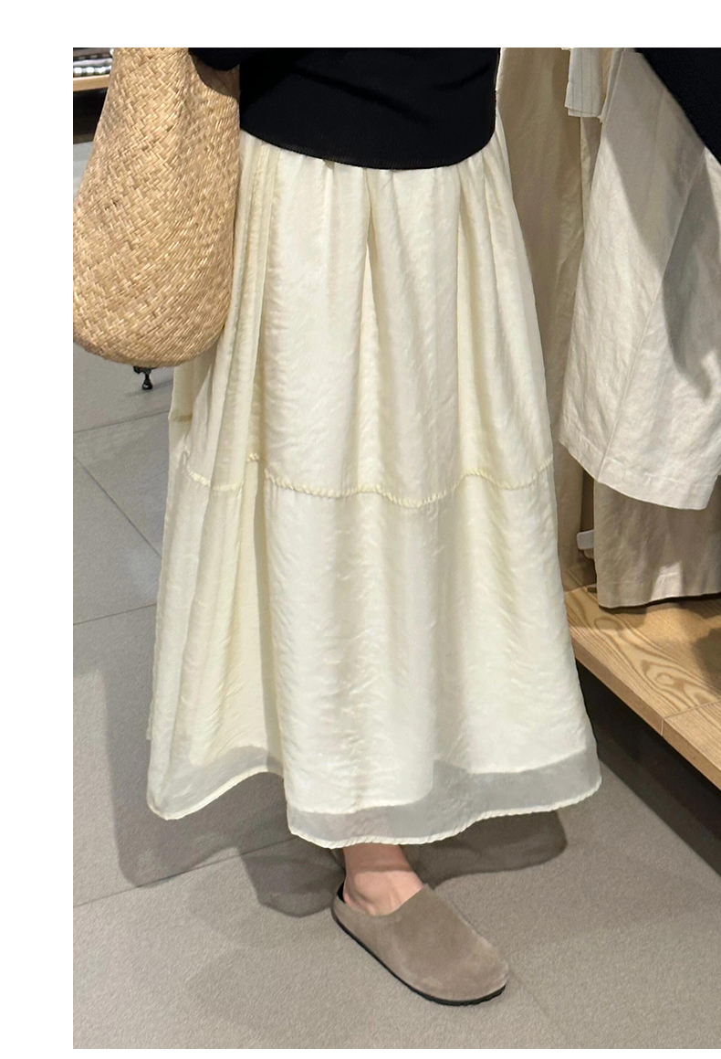 スカート ふんわり揺れるチュールロングスカート