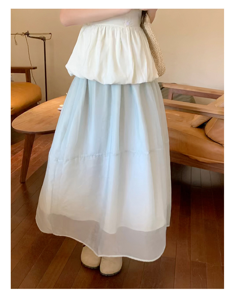 スカート 優雅なエアリーチュールスカート
