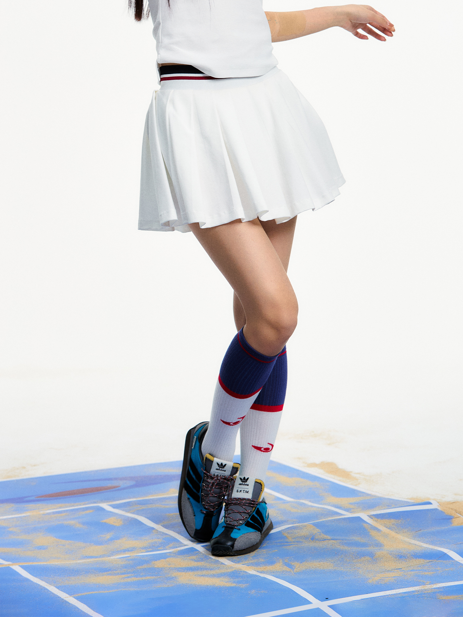 スカート 運動風プリーツミニスカート