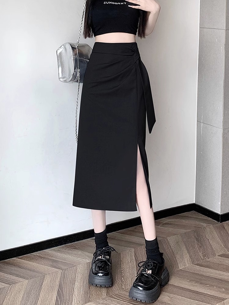 スカート ラップデザインミディタイトスカート
