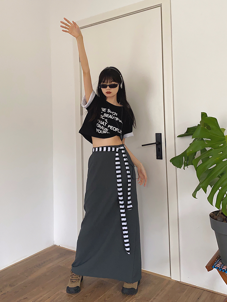 スカート サイドスリット入りロングタイトスカート
