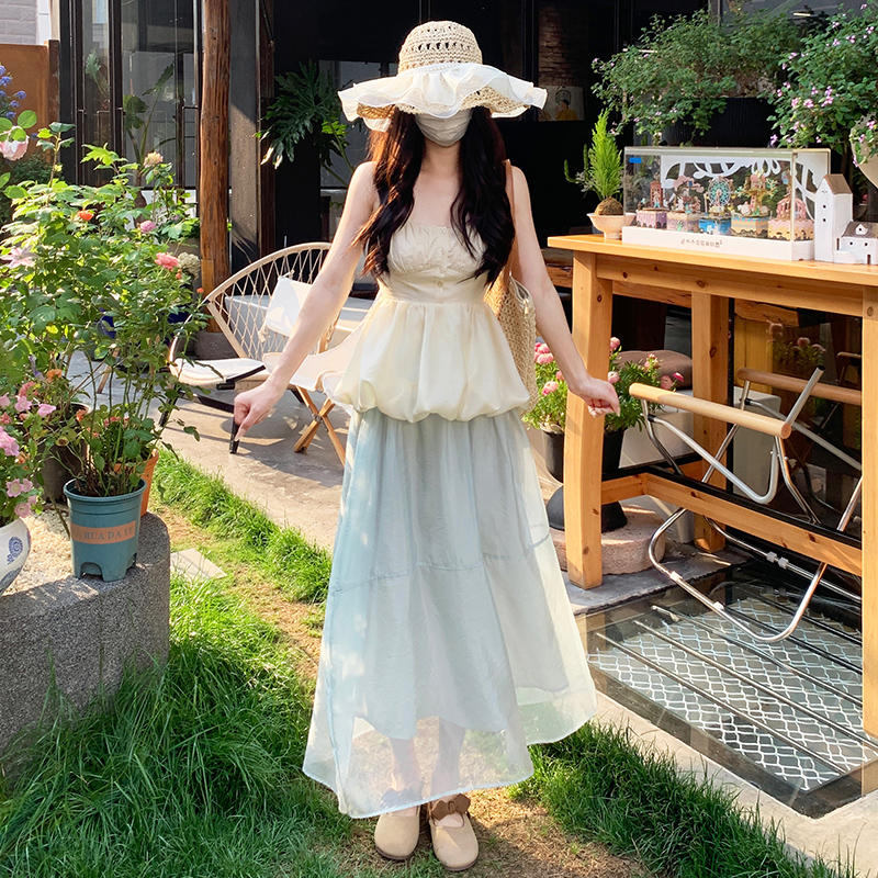 スカート ふんわり多層チュール丈長スカート