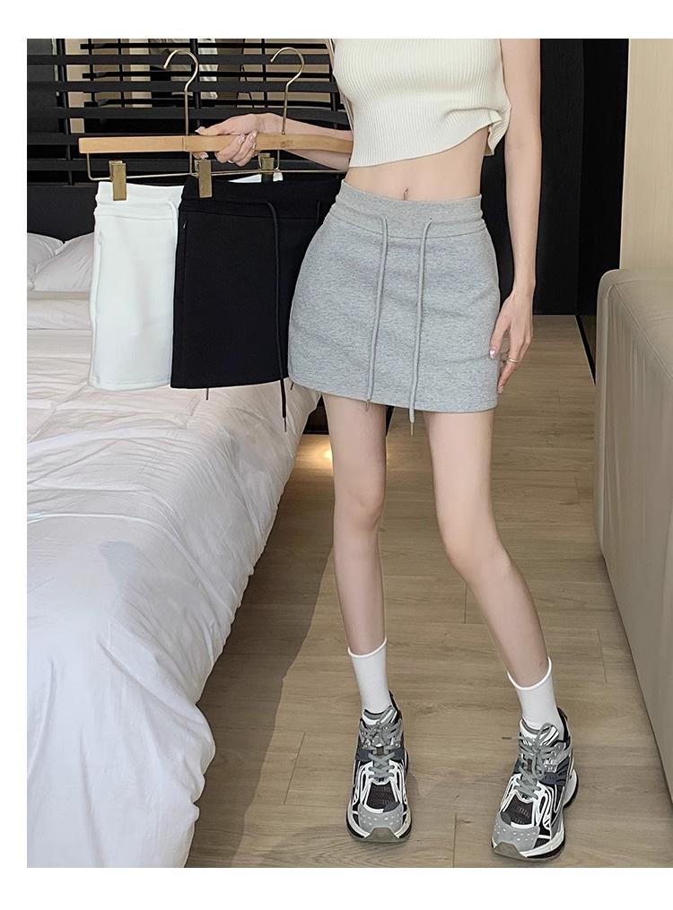 スカート リラックス裾紐ミニスカート
