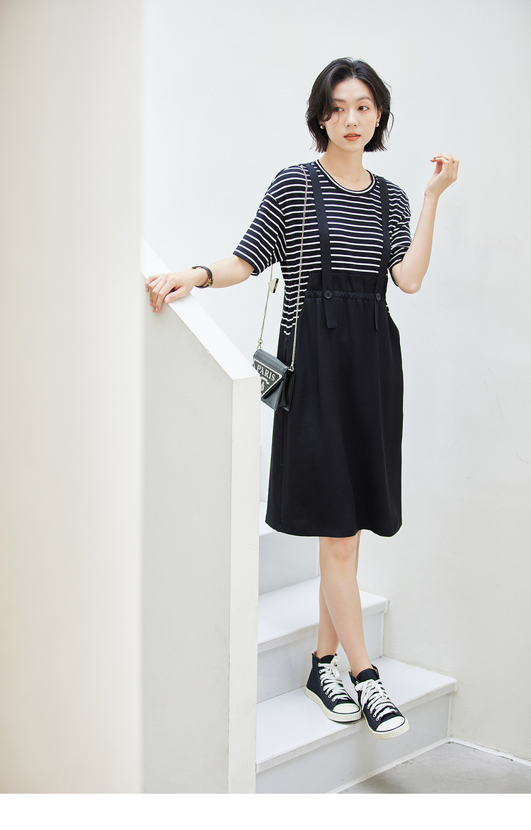 スカート すっきりシルエット サロペットスカート