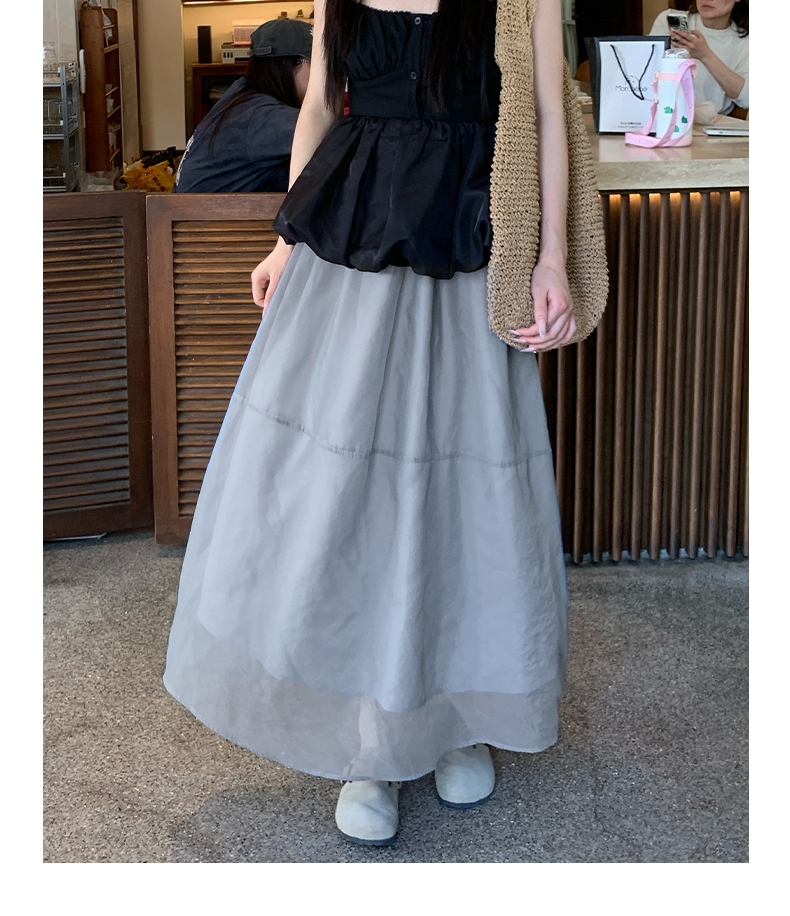 スカート ふんわり多層チュール丈長スカート