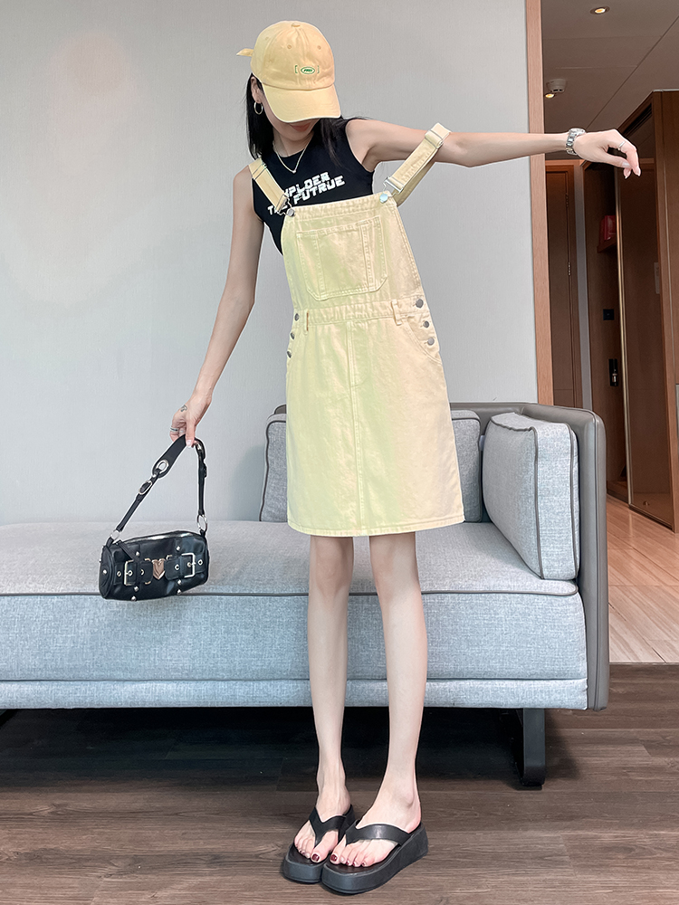 スカート シンプル台形ジャンパースカート