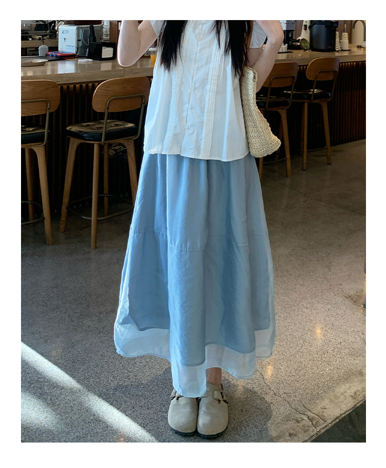 スカート ふんわり多層チュール丈長スカート