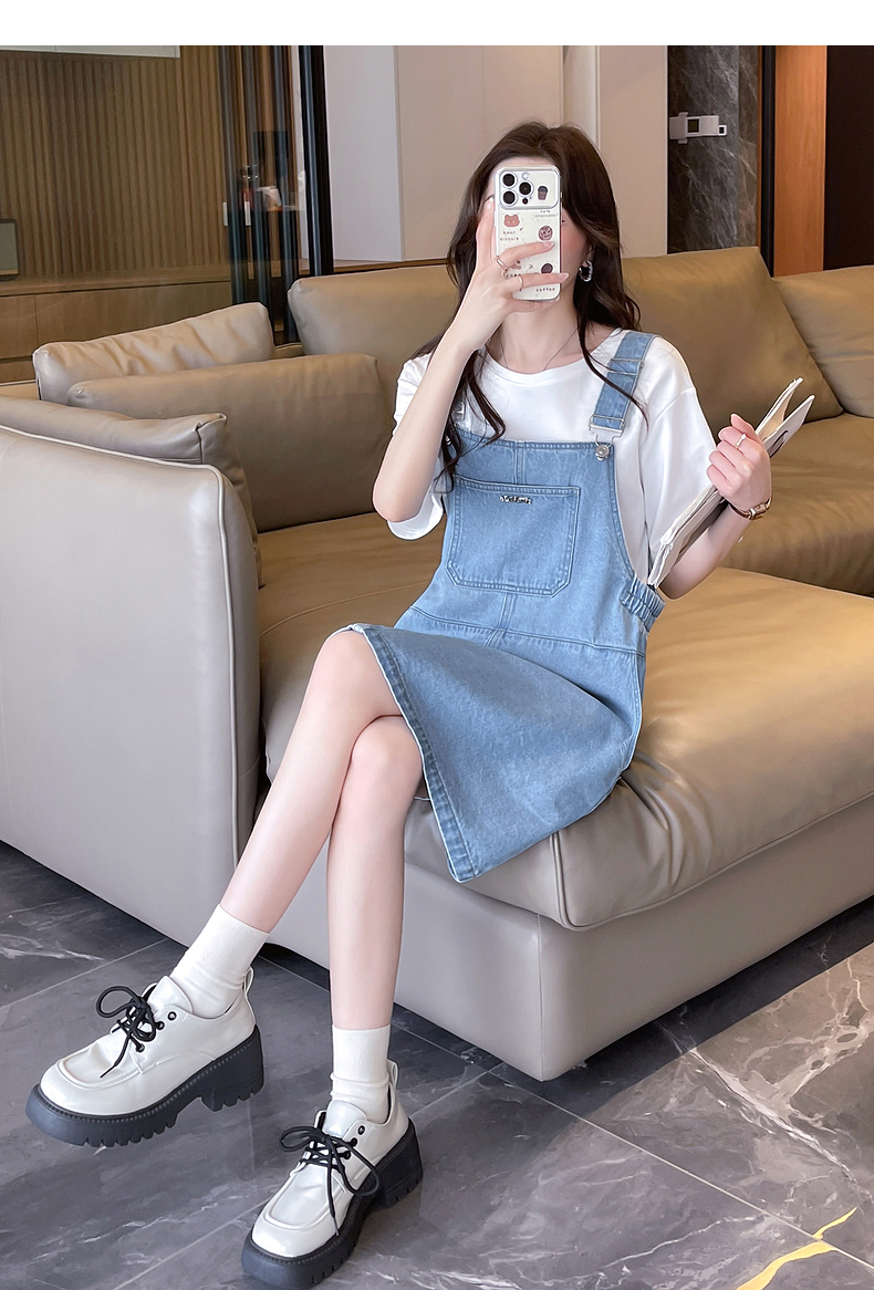 スカート 優しい風合いのフレアジャンパースカート