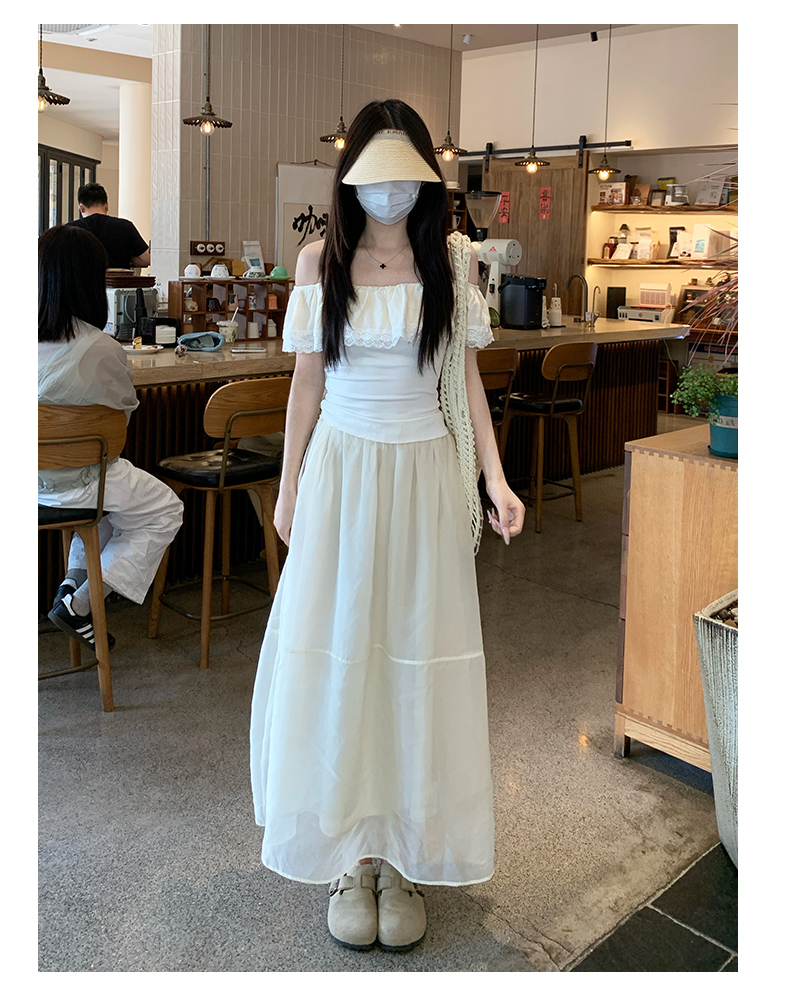 スカート 優雅なエアリーチュールスカート