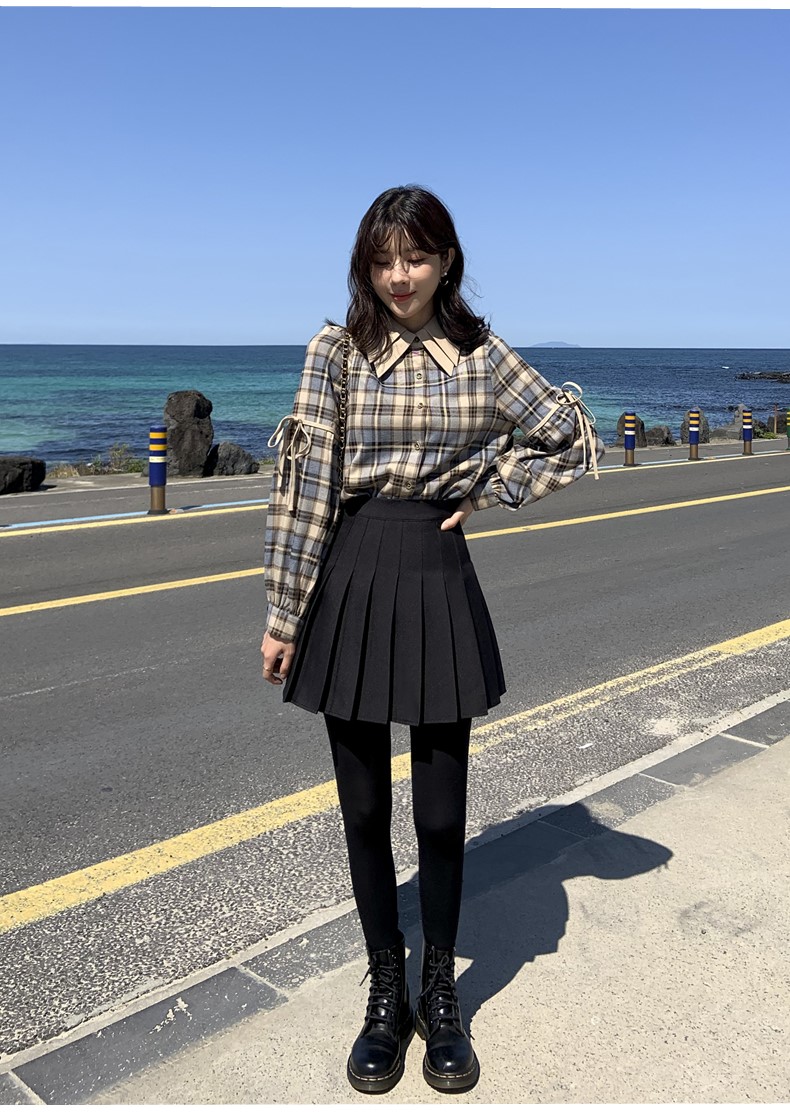 スカート プリーツ優美ミニスカート