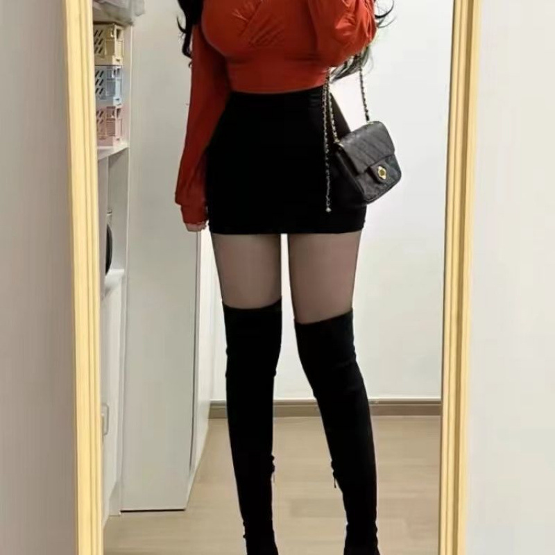 スカート すっきりシルエットタイトミニ