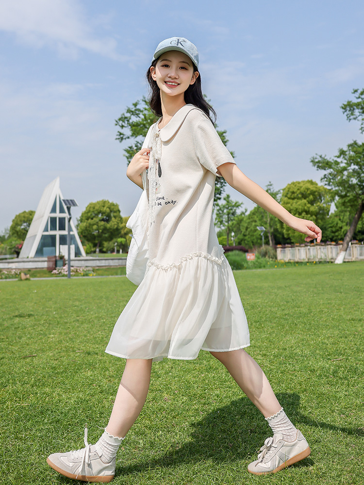 スカート ゆめかわチュールギャザーワンピース