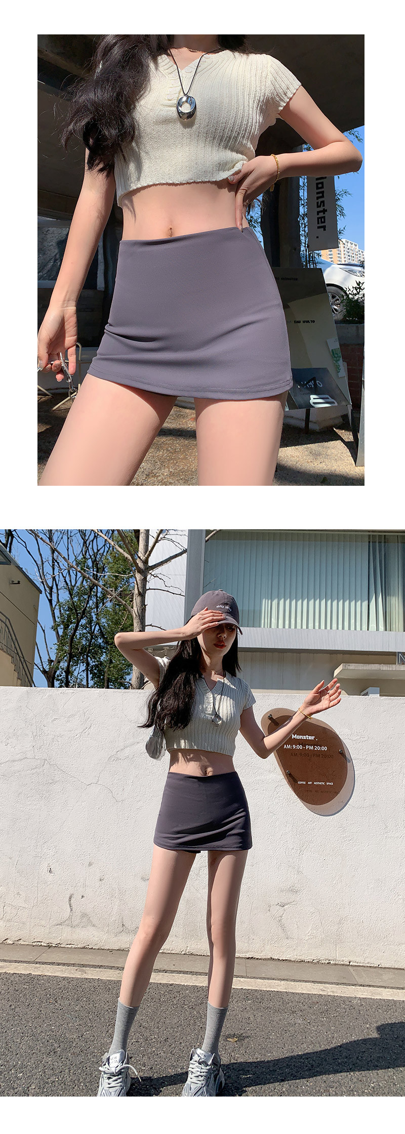 スカート シンプル台形ミニスカート