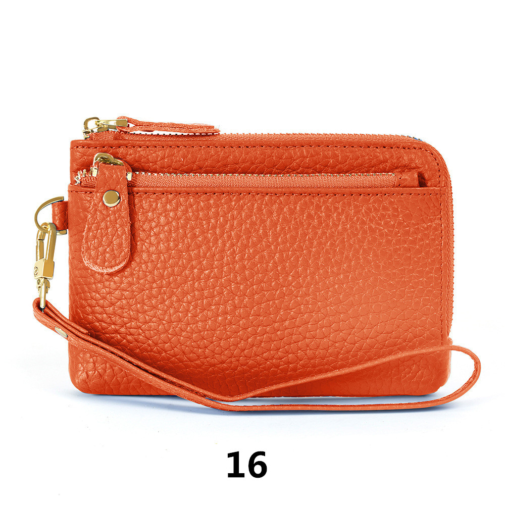 フラグメント ケース 本革クレジットカードケース ストラップ付き多機能小銭入れ