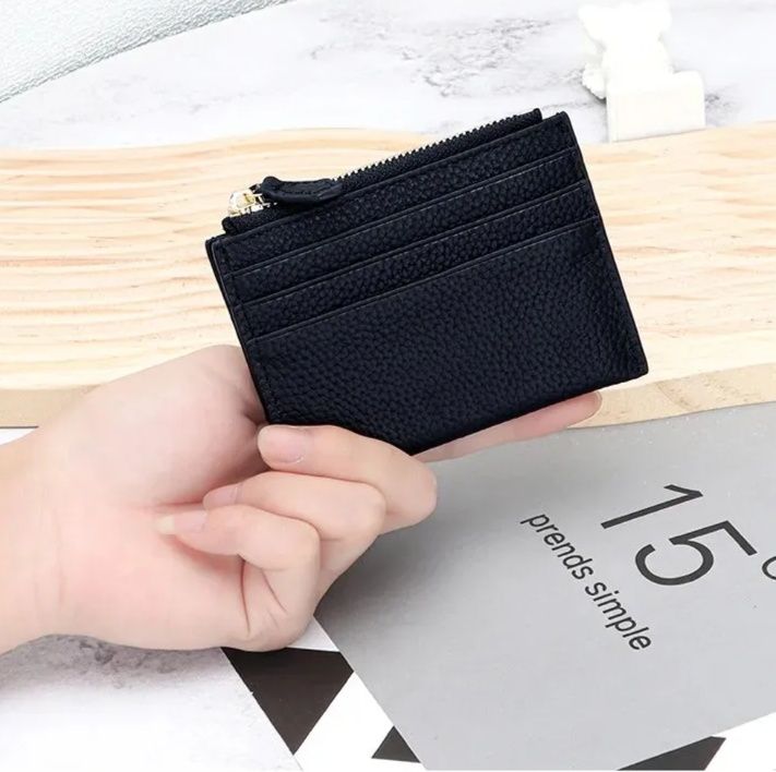 フラグメント ケース 多機能小銭入れ付きブラックカードホルダー