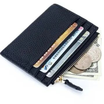 フラグメント ケース 多機能小銭入れ付きブラックカードホルダー