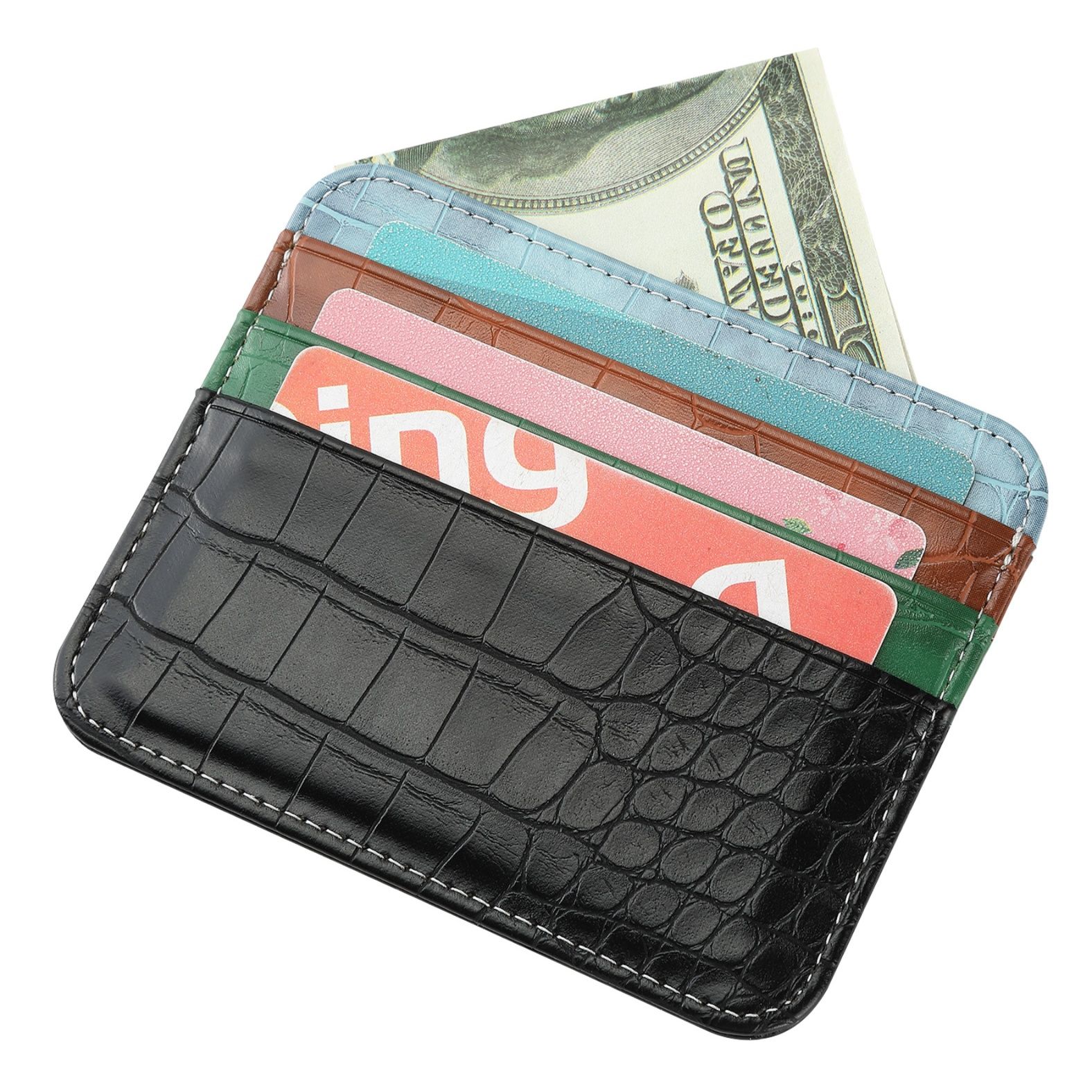 フラグメント ケース 型押しレザー調多段クレジットカードケース