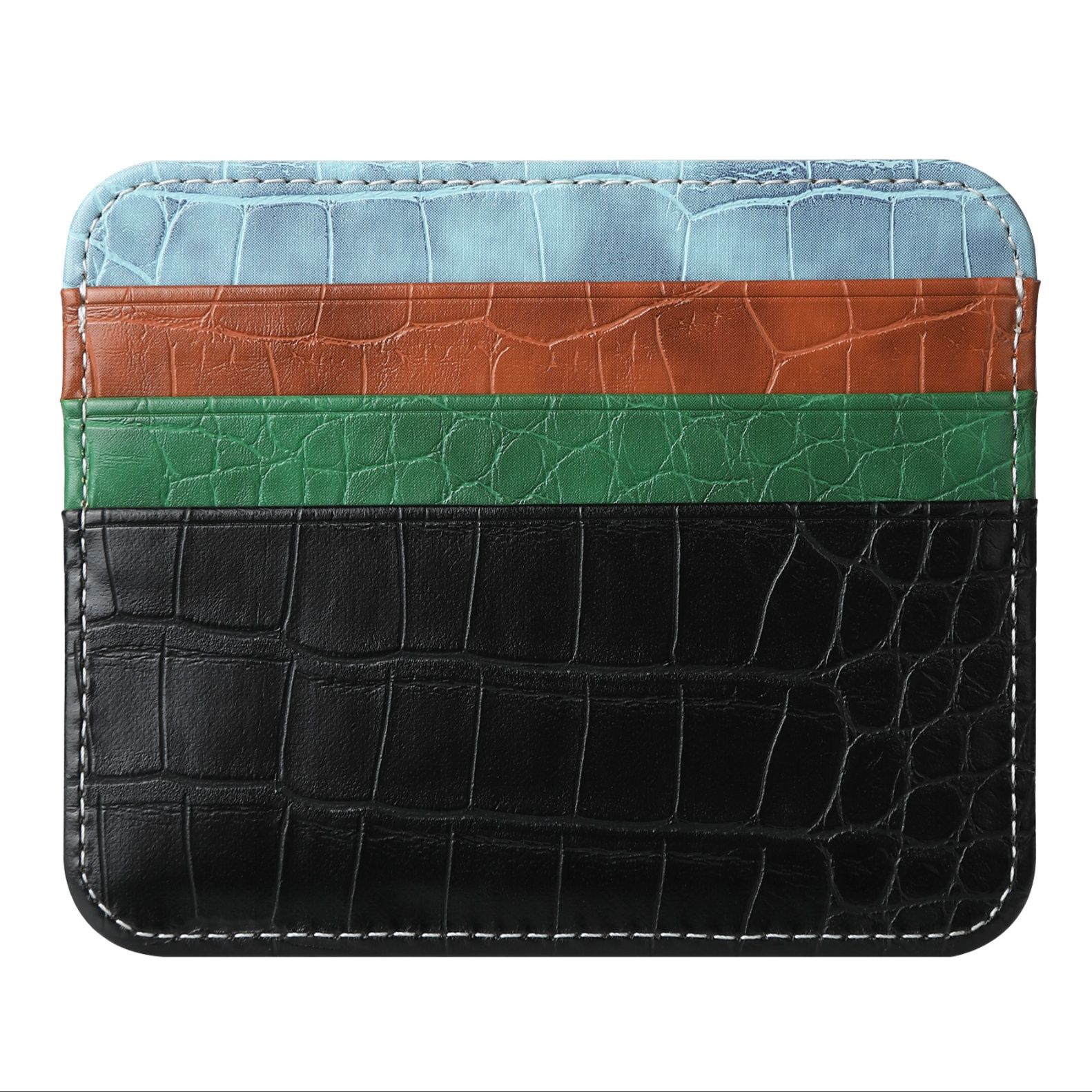 フラグメント ケース 型押しレザー調多段クレジットカードケース