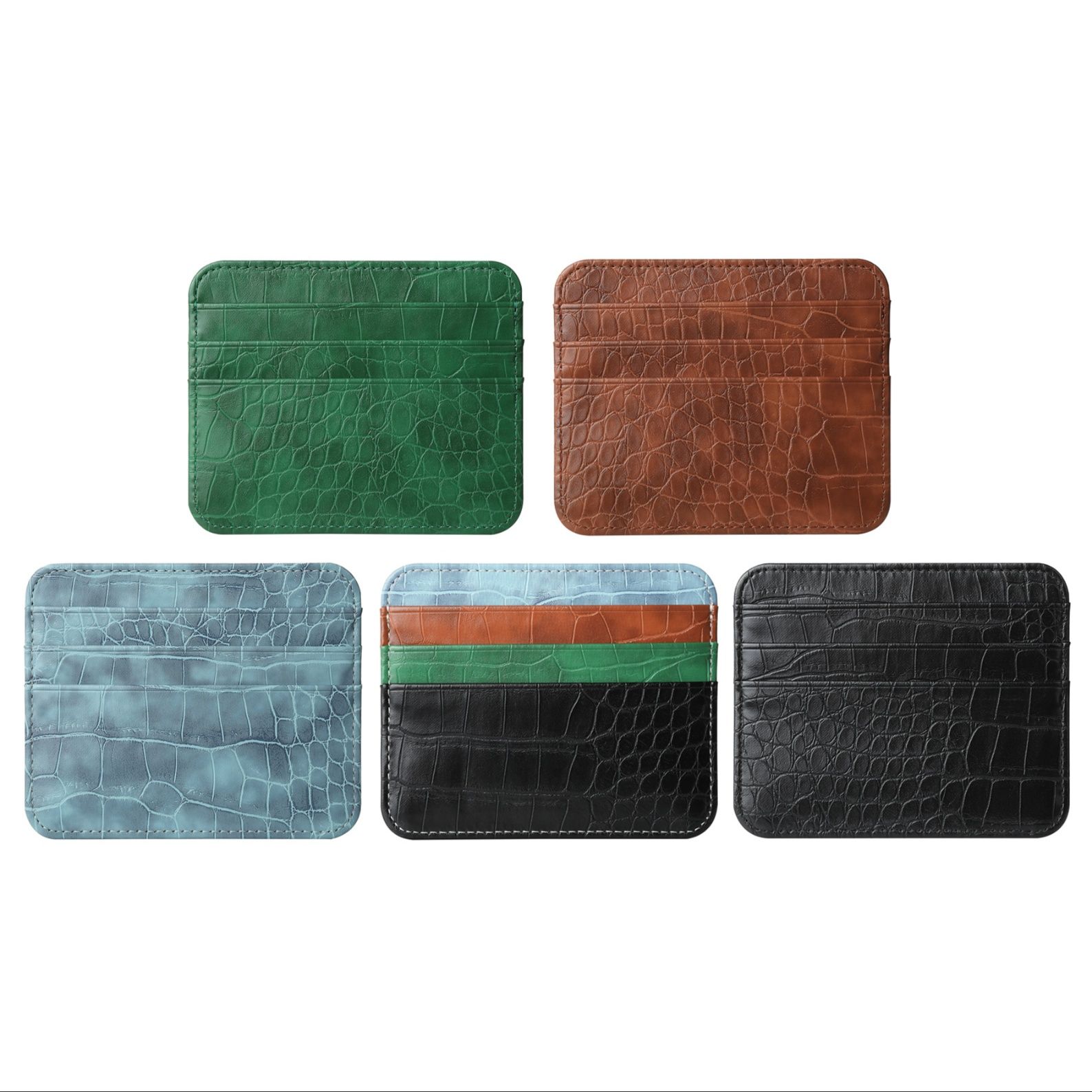 フラグメント ケース 型押しレザー調多段クレジットカードケース