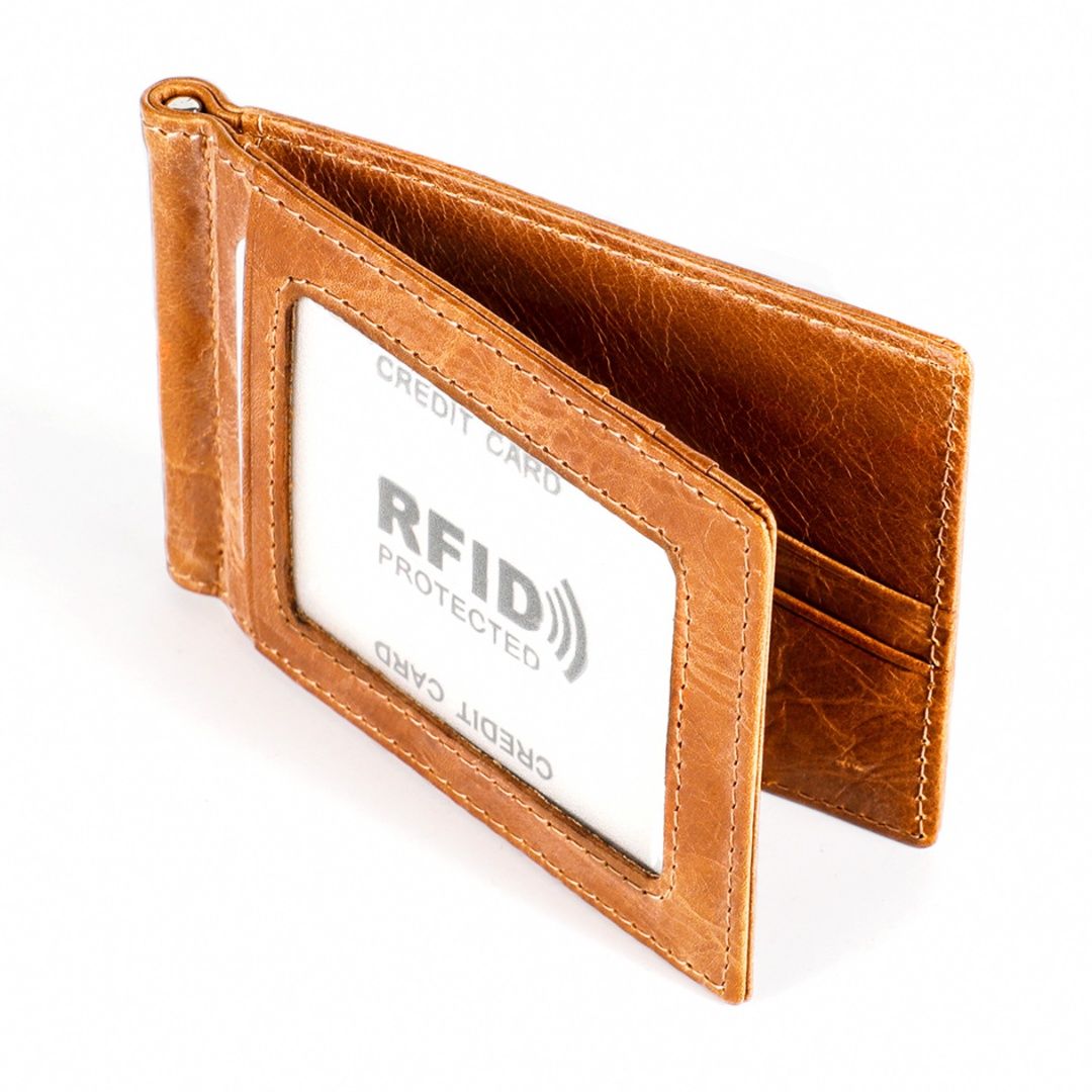 フラグメント ケース 本革製薄型身分証明書入れブラウンカード収納ケース