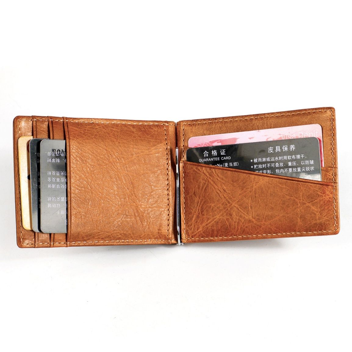 フラグメント ケース 本革製薄型身分証明書入れブラウンカード収納ケース