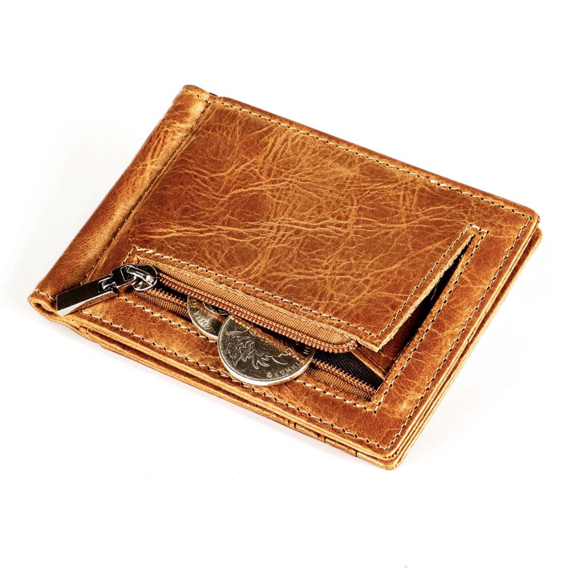 フラグメント ケース 本革製薄型身分証明書入れブラウンカード収納ケース