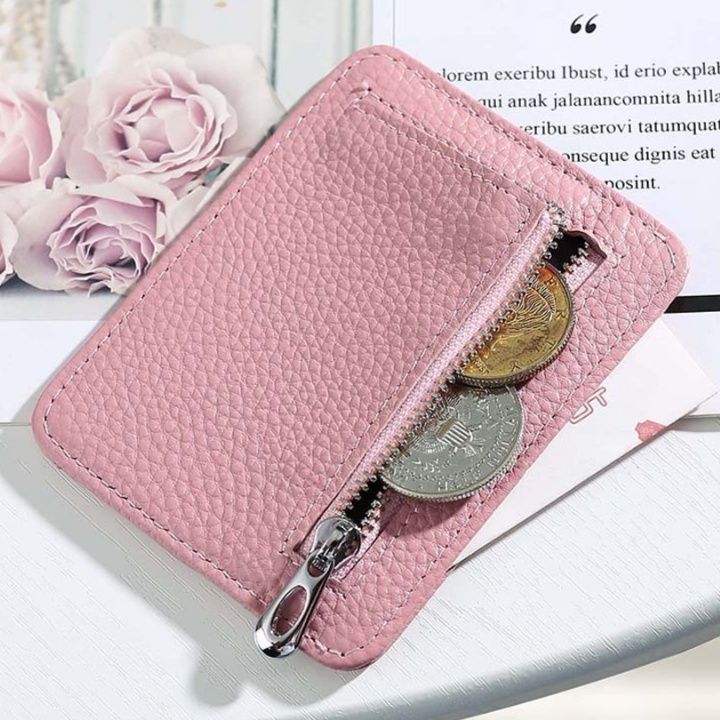 フラグメント ケース コンパクト革製ピンクカードホルダー