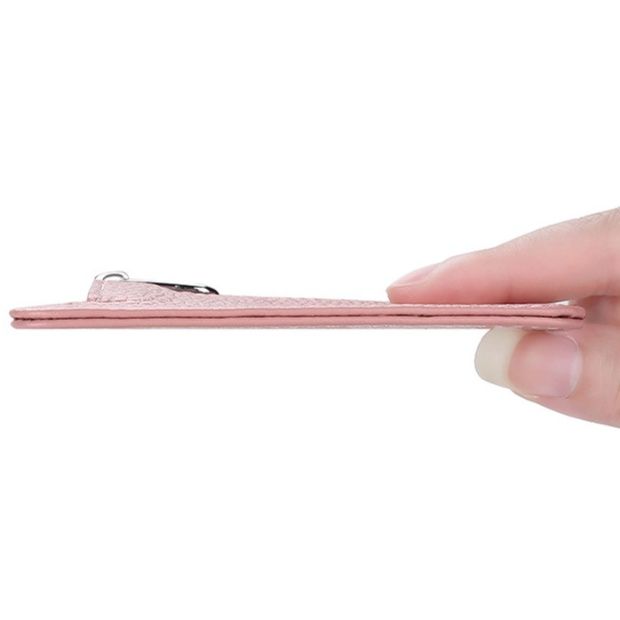 フラグメント ケース コンパクト革製ピンクカードホルダー