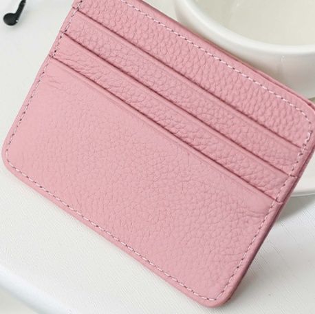 フラグメント ケース コンパクト革製ピンクカードホルダー
