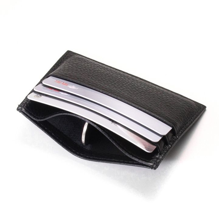 フラグメント ケース 本革調シボ加工ブラック薄型カード入れ