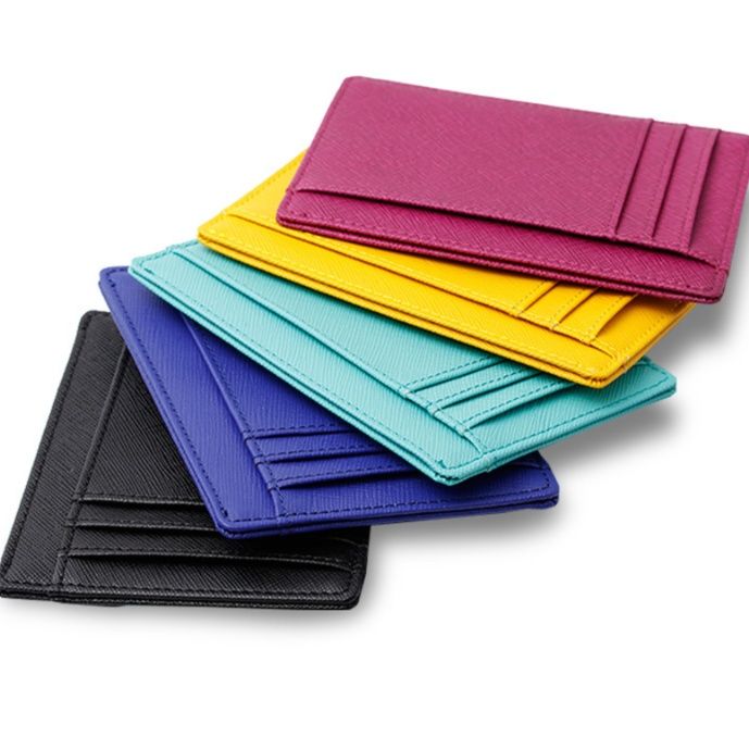 フラグメント ケース 本革風十字型織模様薄型クレジットカードケース