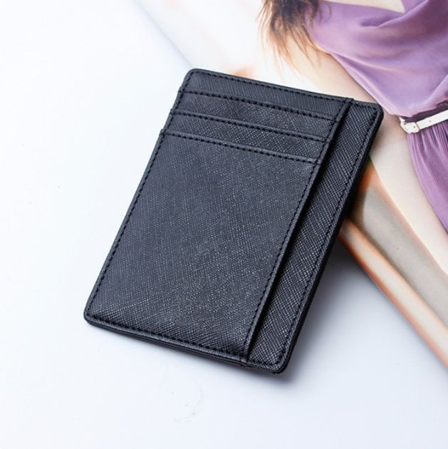 フラグメント ケース 本革風十字型織模様薄型クレジットカードケース