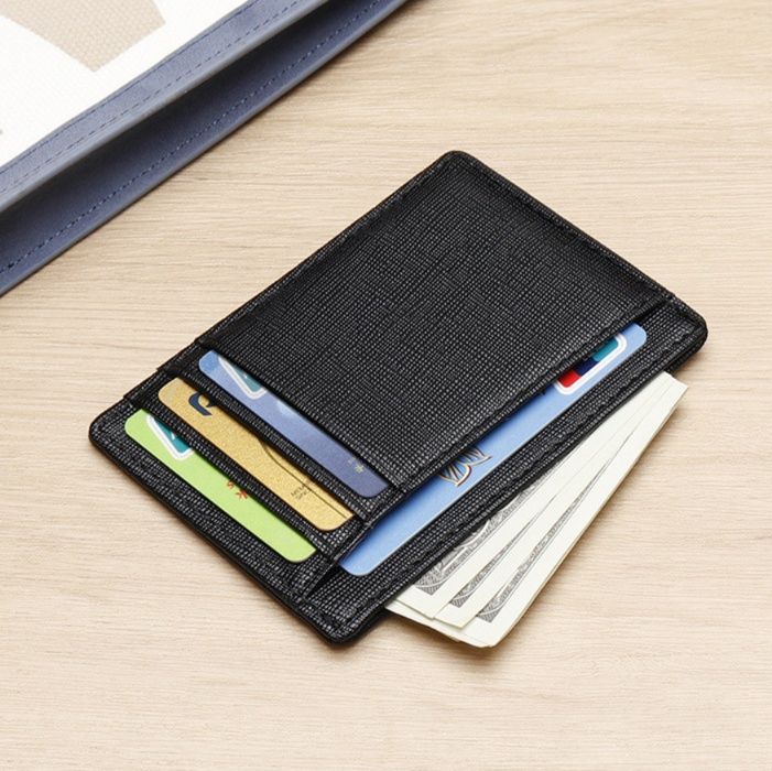 フラグメント ケース 薄型多機能ブラックカードケース 大容量収納タイプ