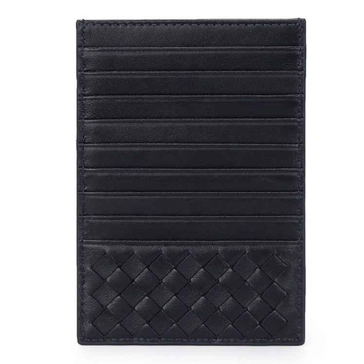 フラグメント ケース ブラック編み込みデザイン薄型カードケース