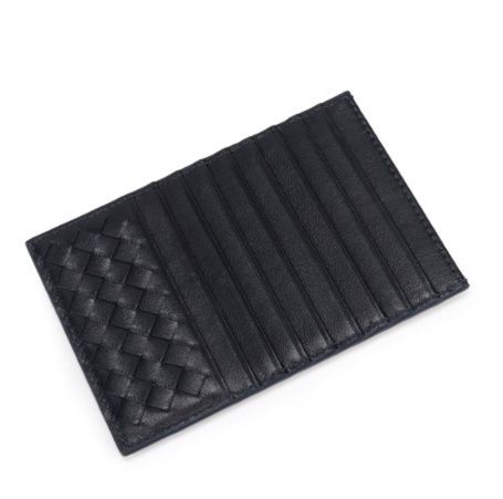 フラグメント ケース ブラック編み込みデザイン薄型カードケース