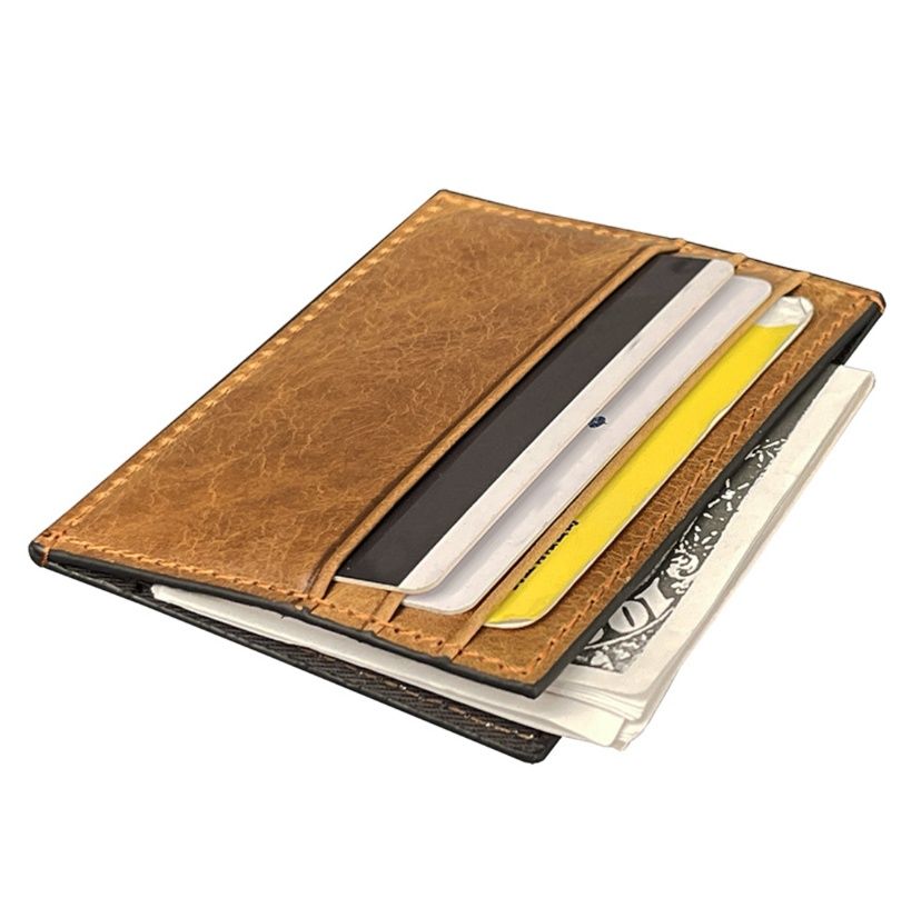 フラグメント ケース 薄型多機能革製カーキカードケース