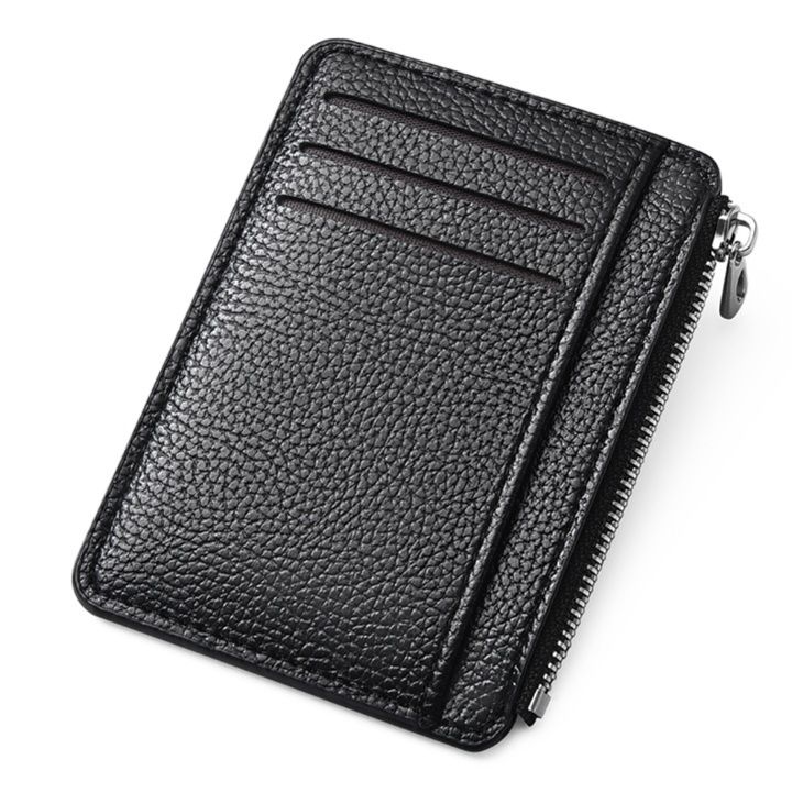 フラグメント ケース 型押しレザー調多機能ファスナー付きクレジットカードケース