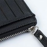 フラグメント ケース シボ型押し多機能コインカード収納ブラックケース