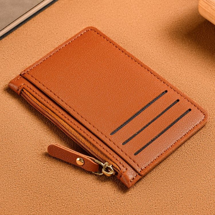 フラグメント ケース 小銭入れ付き多機能ブラウンカードケース