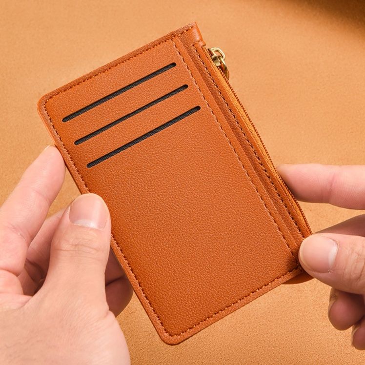 フラグメント ケース 小銭入れ付き多機能ブラウンカードケース