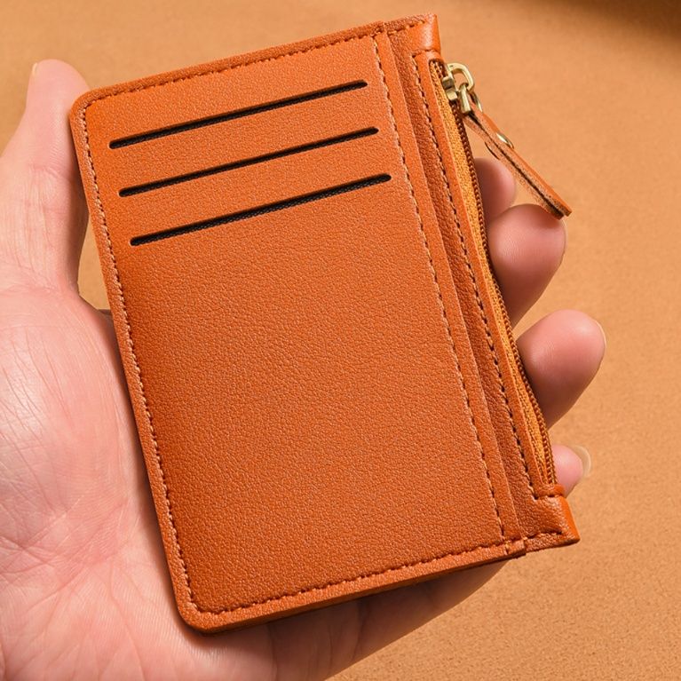 フラグメント ケース 小銭入れ付き多機能ブラウンカードケース