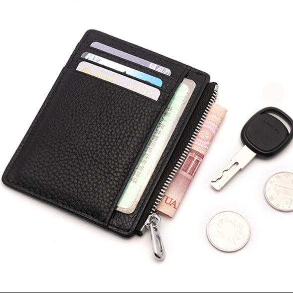 フラグメント ケース 小銭入れ付き薄型カード収納ブラックケース