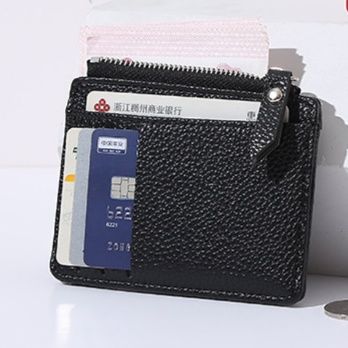 フラグメント ケース 型押し調多機能ジップ付きクレジットカードケース