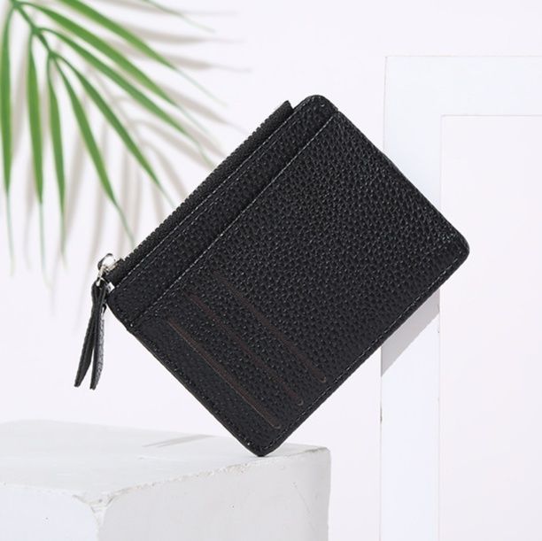 フラグメント ケース 型押し調多機能ジップ付きクレジットカードケース