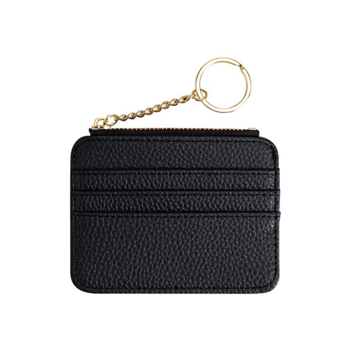 フラグメント ケース 型押しレザー風多機能ジッパー付きクレジットカードケース