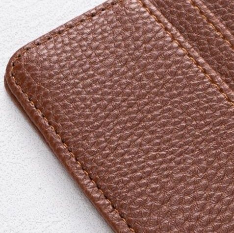 フラグメント ケース 型押しレザー風多機能ジッパー付きクレジットカードケース