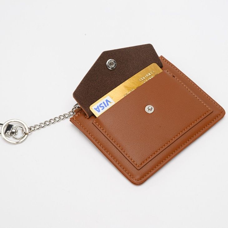 フラグメント ケース ブラウン チェーン付き本革カード小銭入れ