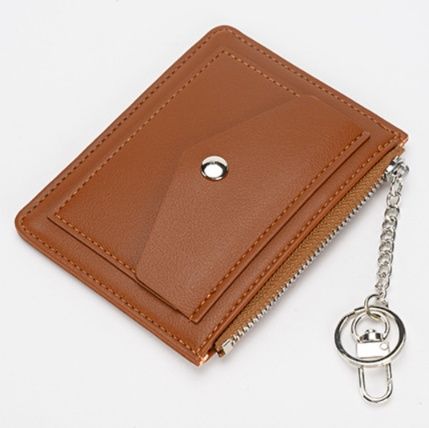 フラグメント ケース ブラウン チェーン付き本革カード小銭入れ