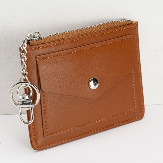 フラグメント ケース ブラウン チェーン付き本革カード小銭入れ